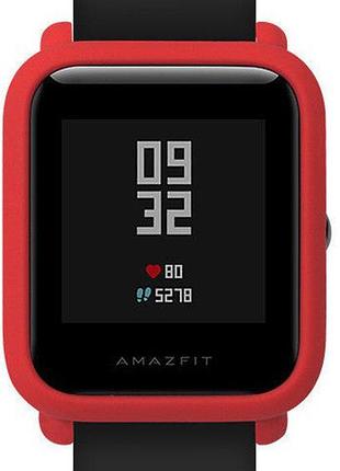Защитный чехол sikai для xiaomi amazfit bip / lite пластиковый красный 1098p