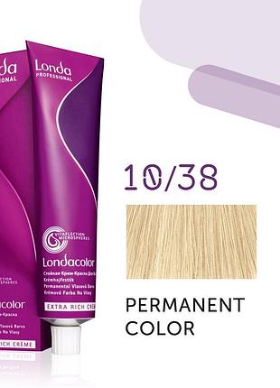 Краска для волос лонда londa сolor permanent professional 10/38 яркий блонд золотисто-жемчужный