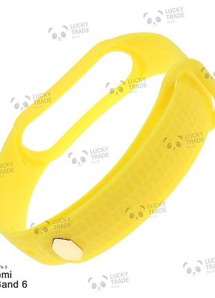 Ремешок xiaomi mi band 6 mijobs aurora силиконовый рифленый однотонный браслет желтый 244401p