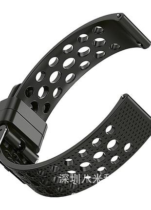 Силіконовий ремінець breathable fashion для amazfit gtr 2 / pace / stratos / 22 мм чорний 1910p