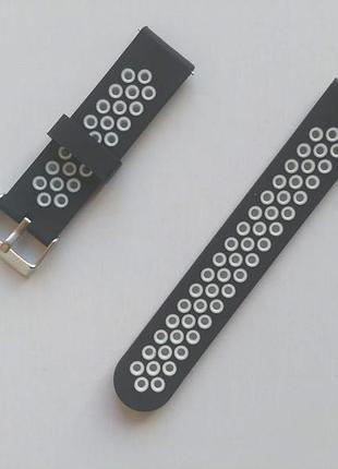 Силиконовый ремешок sport для xiaomi amazfit bip / lite / 20 мм черный / белый 1895p