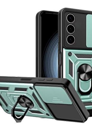 Чехол fiji camera defence для oppo a80 5g (cph2639) бампер с защитой камеры и подставкой green