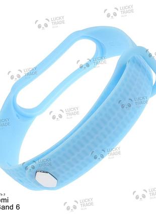 Ремінець xiaomi mi band 6 mijobs aurora силіконовий рифлений однотонний браслет світло-блакитний 244401p