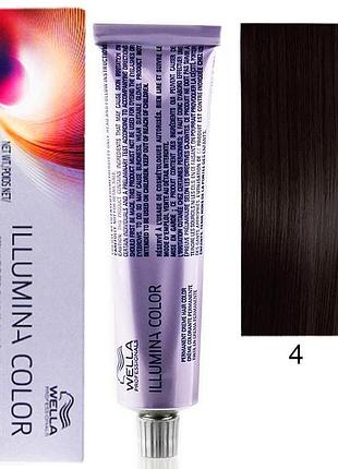 Фарба для волосся wella illumina color 4/коричневий