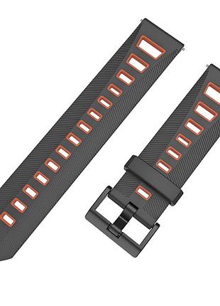 Силиконовый ремешок mijobs sport youth для xiaomi amazfit bip / lite / 20 мм черный / оранжевый 1991p
