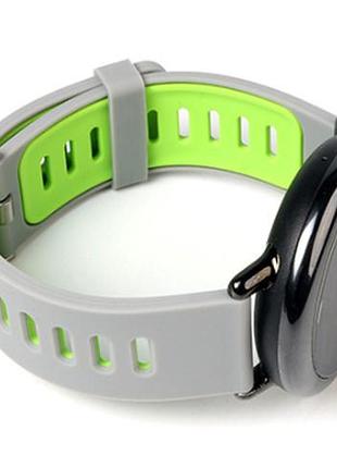 Силиконовый ремешок sikai sport dual color для amazfit gtr 2 / pace / stratos / 22 мм серый / зеленый 1576p