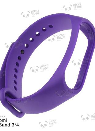 Ремешок xiaomi mi band 4 / 3 силиконовый однотонный браслет light синий / фиолетовый 2418p