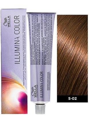 Фарба для волосся wella illumina color 5/02 світло-коричневий матовий