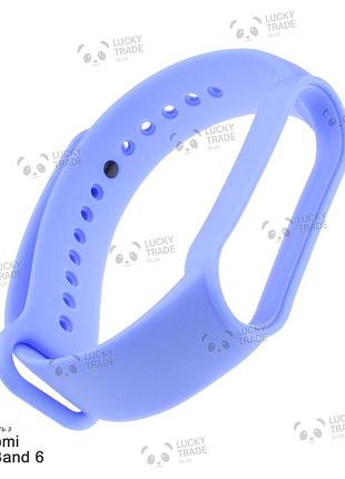 Ремешок xiaomi mi band 6 силиконовый однотонный браслет light голубой / синий 241901p