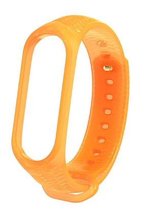 Ремешок xiaomi mi band 4 / 3 mijobs aurora силиконовый рифленый полупрозрачный оранжевый 2154p