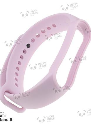 Ремешок xiaomi mi band 6 силиконовый двухцветный браслет с рамкой miband светло-розовый 143301p