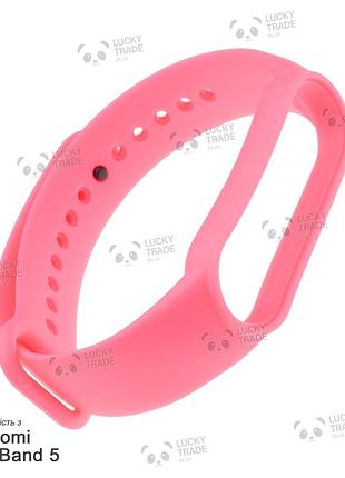 Ремешок xiaomi mi band 5 силиконовый однотонный браслет light розовый 2419p
