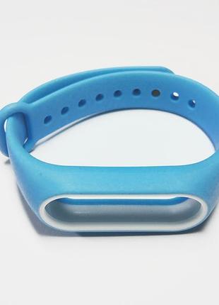 Ремешок xiaomi mi band 2 с рамкой силиконовый браслет голубой / белый 1091p