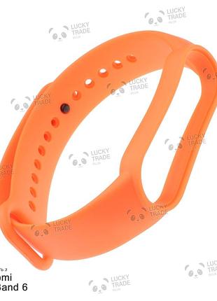 Ремешок xiaomi mi band 6 силиконовый однотонный браслет light оранжевый 241901p