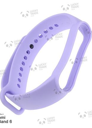 Ремешок xiaomi mi band 6 силиконовый двухцветный браслет с рамкой miband светло-фиолетовый 143301p