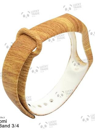 Ремешок xiaomi mi band 4 / 3 с рисунком силиконовый браслет miband дерево поперек - белый 1027p