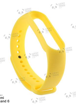 Ремешок xiaomi mi band 6 силиконовый однотонный браслет желтый 103901p