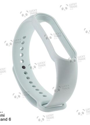 Ремешок xiaomi mi band 6 силиконовый однотонный браслет светло-бирюзовый 103901p