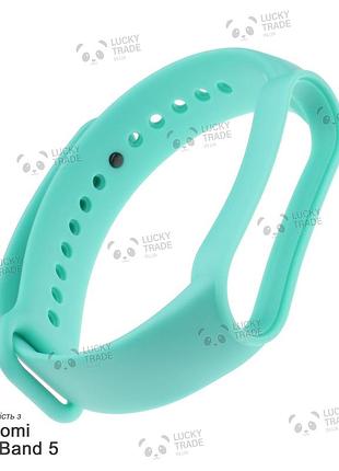 Ремешок xiaomi mi band 5 силиконовый однотонный браслет light мятный 2419p