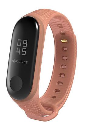 Ремешок xiaomi mi band 4 / 3 mijobs aurora силиконовый рифленый полупрозрачный коричневый 2154p