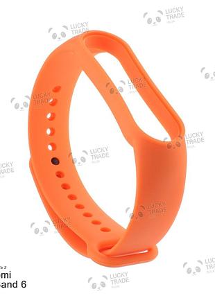 Ремешок xiaomi mi band 6 силиконовый однотонный браслет оранжевый 103901p