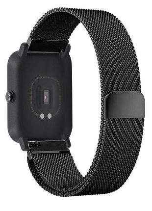 Металлический ремешок milanese xiaomi amazfit bip / lite / 20 мм миланская петля черный 1901p