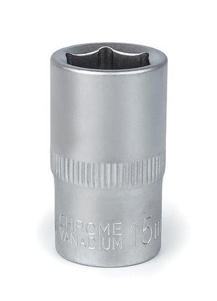 Головка торцевая автомобильная шестигранная 15 мм, 1/2, polax (25-088)