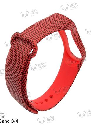 Ремешок xiaomi mi band 4 / 3 с рисунком силиконовый браслет miband змеиная кожа - красный 1027p