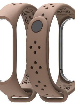 Ремешок xiaomi mi band 4 / 3 mijobs sport light силиконовый коричневый 1703p