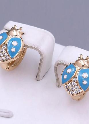 Дитячі сережки (медзолото) xuping 18k. 1,3 см.