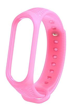 Ремешок xiaomi mi band 4 / 3 mijobs aurora силиконовый рифленый полупрозрачный розовый 2154p