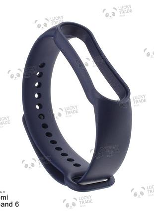 Ремешок xiaomi mi band 6 силиконовый однотонный браслет темно-синий 103901p