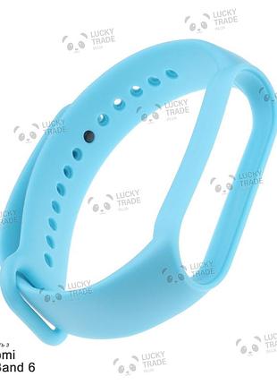 Ремешок xiaomi mi band 6 силиконовый однотонный браслет light голубой 241901p