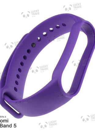 Ремешок xiaomi mi band 5 силиконовый однотонный браслет light синий / фиолетовый 2419p