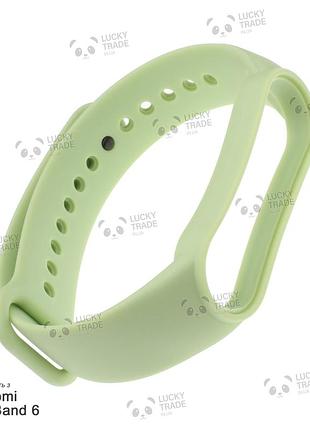 Ремешок xiaomi mi band 6 силиконовый однотонный браслет light салатовый / зеленый 241901p