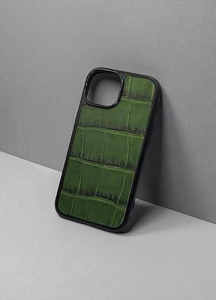 Чехол для iphone из натуральной итальянской кожи (зеленый)