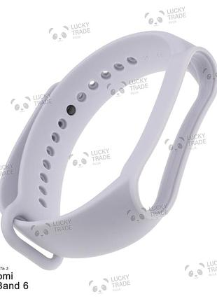 Ремешок xiaomi mi band 6 силиконовый двухцветный браслет с рамкой miband серый 143301p