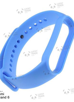 Ремешок xiaomi mi band 6 силиконовый однотонный браслет light темно-голубой 241901p