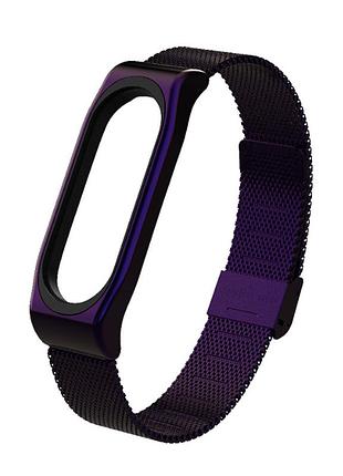 Ремешок xiaomi mi band 4 / 3 mijobs milanese миланская петля на застежке металлический фиолетовый 1699p