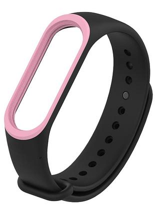 Ремешок xiaomi mi band 4 / 3 mijobs силиконовый с рамкой черный / розовый 1644p