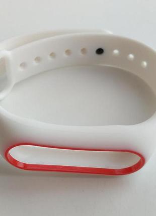 Ремешок xiaomi mi band 2 mijobs силиконовый с рамкой белый / красный 1088p