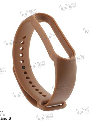 Ремешок xiaomi mi band 6 силиконовый однотонный браслет коричневый 103901p
