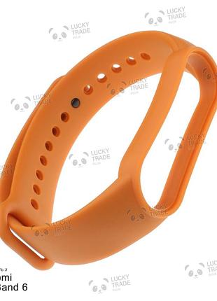 Ремешок xiaomi mi band 6 силиконовый однотонный браслет light темно-оранжевый 241901p