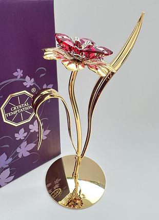 Фигурка со стразами swarovski цветок 14,5 см 160449