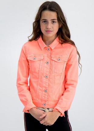 I love girls wear неон оранжевая куртка жакет джинсовая стрейч на 12 лет