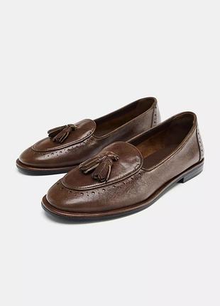 Шкіряні лофери zara p 40
