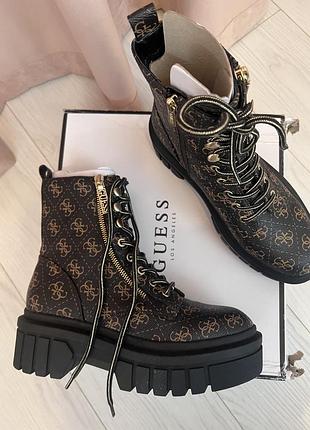 Черевики жіночі guess 40 розмір, (8м) 25 см устілка, оригінал нові, осінь/весна, коричневі.