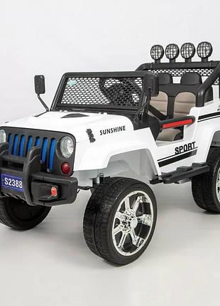Дитячий електромобіль на акумуляторі bambi racer m 3237 з пультом радіокерування для дітей 3-8 років білий