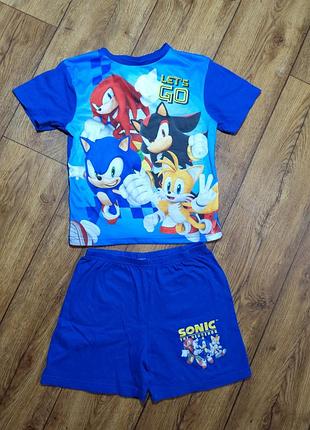 Костюм с шортами детский коттоновый sonic на мальчика 5-6 года