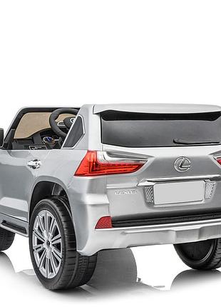 Детский электромобиль на аккумуляторе lexus lx 570 на радиоуправлении для детей 3-8 лет серый с автопокраской